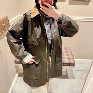 NEW BARBOUR Women's Highclere Wax Jacket - Olive Size US 10